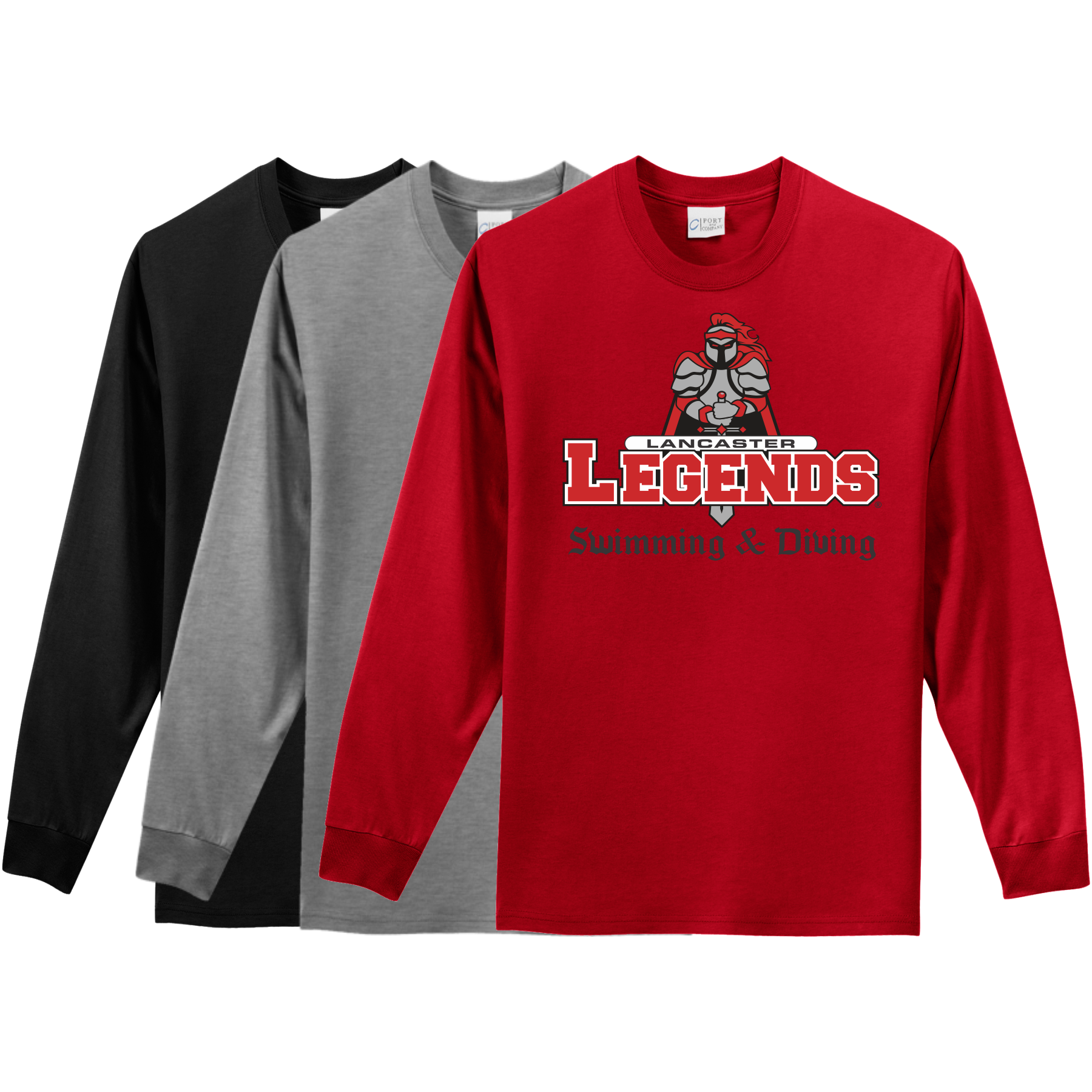 LHS WVS_LS Tee_PC54LS_Black-Red-Ath Heath_PNG